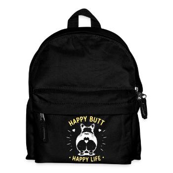 Happy butt – happy life - Kids' Backpack - black - Front
