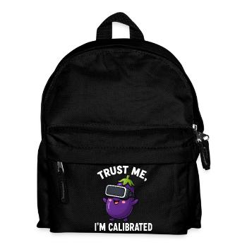 Eggplant Comic Saying Gamer Cartoon - Kids' Backpack - black - Front