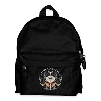 Love Love Love Blumen Spruch Retro T-Shirt - Kinder Rucksack - Schwarz - Vorne