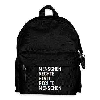 Menschenrechte statt rechte Menschen Spruch Demo - Kinder Rucksack - Schwarz - Vorne