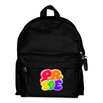 Pride Bubble Rainbow CSD Shirt Sticker - Kids' Backpack - black - Front