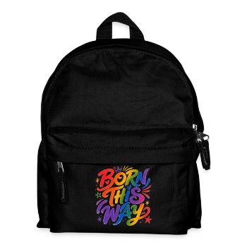 Born This Way Rainbow CSD Pride Saying - Kids' Backpack - black - Front
