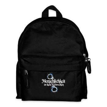 Menschlichkeit Ist Kein Verbrechen T-Shirt Protest - Kinder Rucksack - Schwarz - Vorne