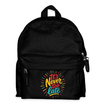 Never Too Late – Bunte Energie - Kinder Rucksack - Schwarz - Vorne