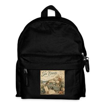 The Sea Breezes Coastal Inn Vintage Poster Decoration - Kids' Backpack - black - Front