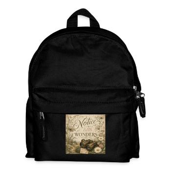 Wildflower Binoculars Retro Mural Nostalgia Decoration - Kids' Backpack - black - Front