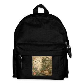 Grow Gently Vintage Poster Greenhouse Decoration Flowers - Kids' Backpack - black - Front