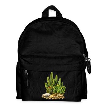 Cacti with flowers - Kids' Backpack - black - Front