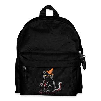 Schwarze Mürrische Katze Stricken Hexenhut T-Shirt - Kids' Backpack - black - Front