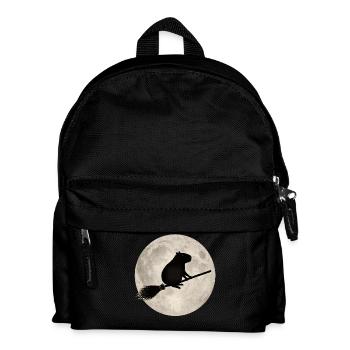 Moonlight hamster on the broom - Kids' Backpack - black - Front