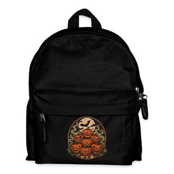 Spooky Halloween pumpkins with bats - Kids' Backpack - black - Front
