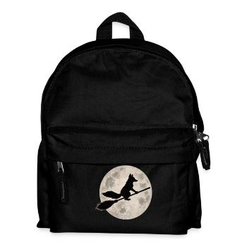 Halloween Fox Witch Vintage Full Moon Motif - Kids' Backpack - black - Front