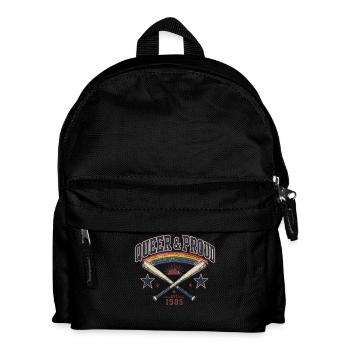 Queer & Proud Baseball T-Shirt Vintage Pride Retro - Kids' Backpack - black - Front