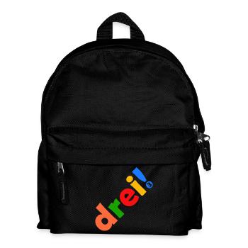 DREI 3 JAHRE 3. GEBURTSTAG - Kinder Rucksack - Schwarz - Vorne