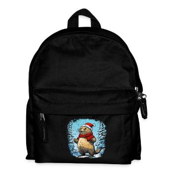 Weihnachten Murmeltiere - Kinder Rucksack - Schwarz - Vorne
