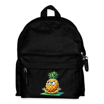 Ananas Fruchtig Südfrucht Sommer Yoga Meditation - Kinder Rucksack - Schwarz - Vorne