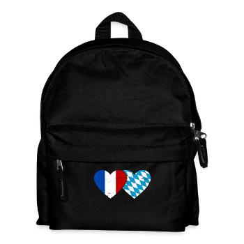 France Bavaroise Drapeau Coeur utilisé - Sac à dos Enfant - noir - Devant