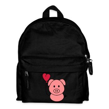 Porcs avec le ballon de coeur - Sac à dos Enfant - noir - Devant