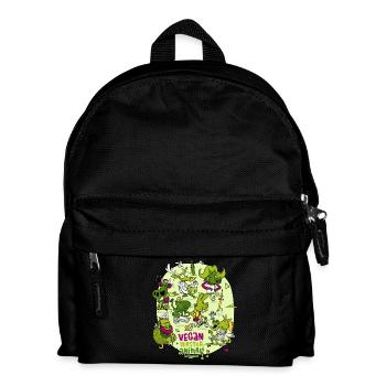 Végétalienne Hipster Animaux - Sac à dos Enfant - noir - Devant