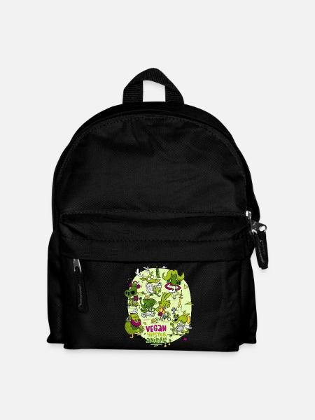 Végétalienne Hipster Animaux - Sac à dos Enfant - noir