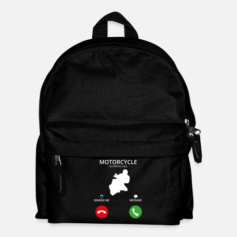 Call Mobile Anruf bike motorcycle motorrad - Kinder Rucksack - Schwarz