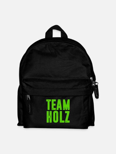 TEAM HOLZ / KETTENSÄGE / WALD / GESCHENK - Kinder Rucksack - Schwarz