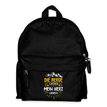 Berge Shirt · Berg · Wandern · Mein Herz lächelt - Kinder Rucksack - Schwarz - Vorne