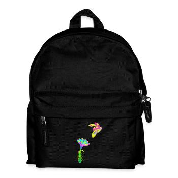 Coccinelle fleur dessinés à la main - Sac à dos Enfant - noir - Devant