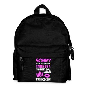 Trucker LKW Fahrer Transporter Beruf Geschenk - Kinder Rucksack - Schwarz - Vorne