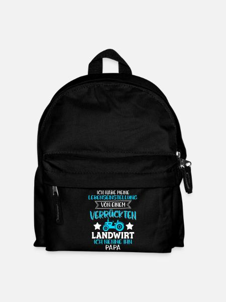 Landwirt Kinder Shirt · Landwirtschaft · Papa - Kinder Rucksack - Schwarz