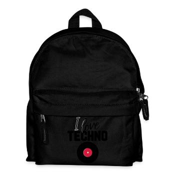 J'adore la techno - Sac à dos Enfant - noir - Devant