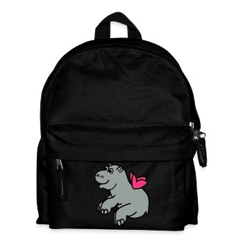 Fliegendes Nilpferd - Kinder Rucksack - Schwarz - Vorne