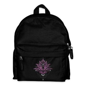 Lotus lotus flower moon om symbol yoga - Kids' Backpack - black - Front