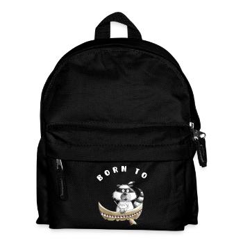 Zum Paddeln oder Rudern Geboren Waschbär Geschenk - Kinder Rucksack - Schwarz - Vorne