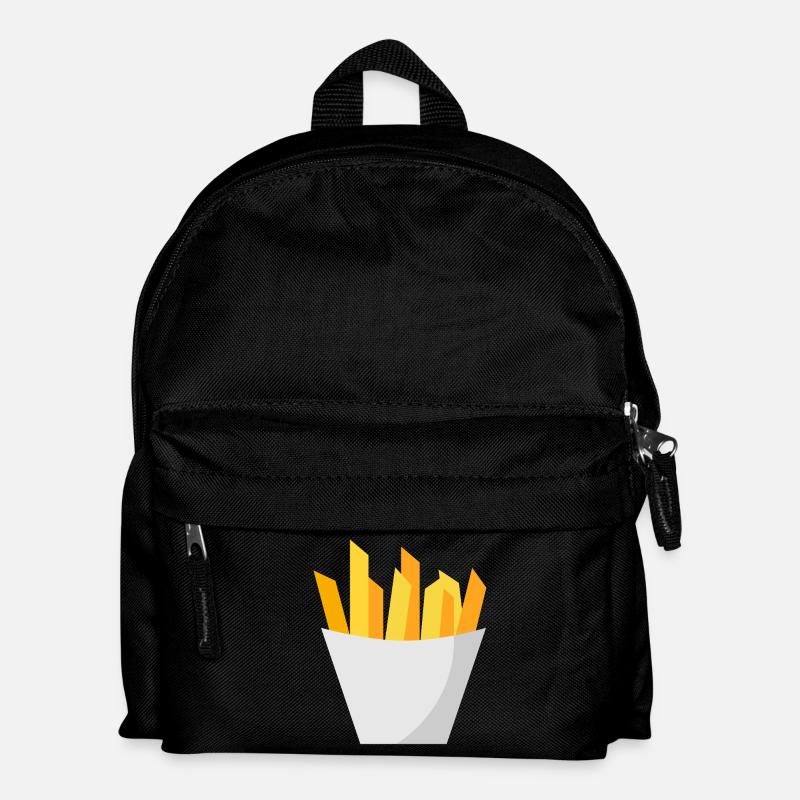 Pommes Frites - Kinder Rucksack - Schwarz