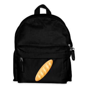 delicious freshly baked golden brown baguette - Kids' Backpack - black - Front