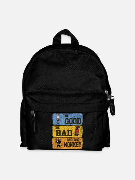 The Good The Bad The Monkey Vintage Island Geschen - Kids' Backpack - black