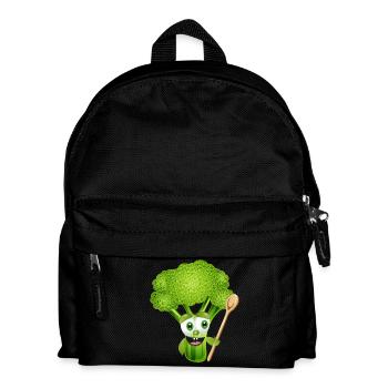 BD drôle brocolis avec cuillère à soupe - Sac à dos Enfant - noir - Devant