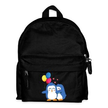 Pinguine mit Luftballons - Kinder Rucksack - Schwarz - Vorne