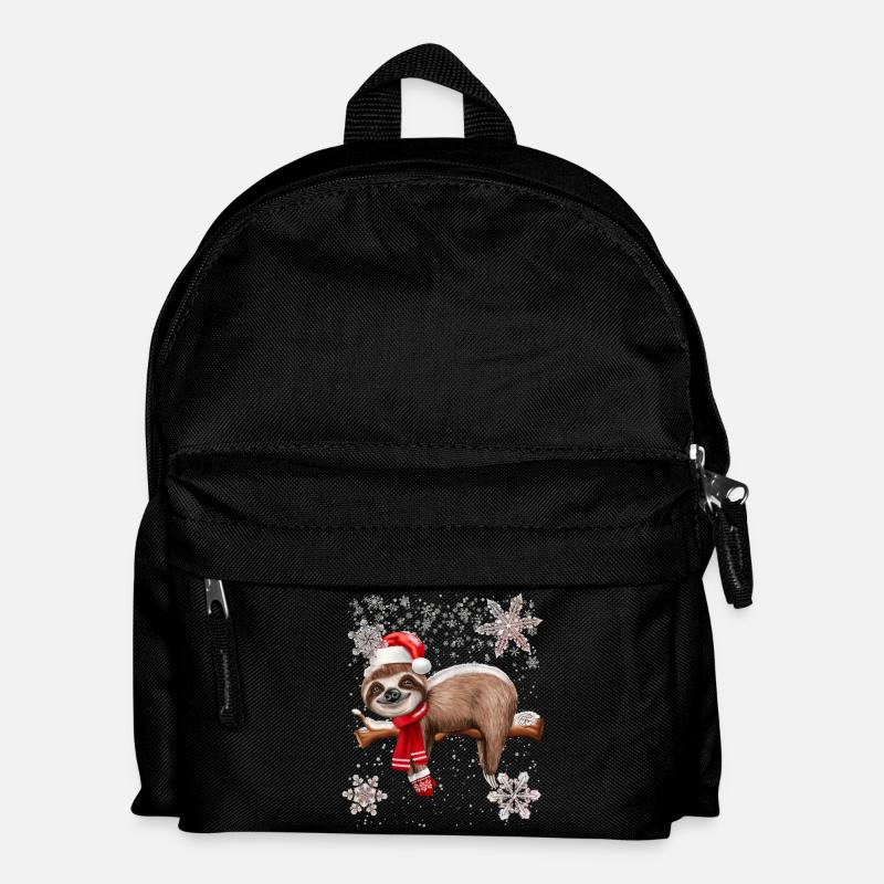 Weihnachten Faultier niedlich - Kinder Rucksack - Schwarz