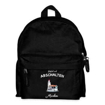 Marken, Waterland, Niederlande, Zeichnung - Kinder Rucksack - Schwarz - Vorne