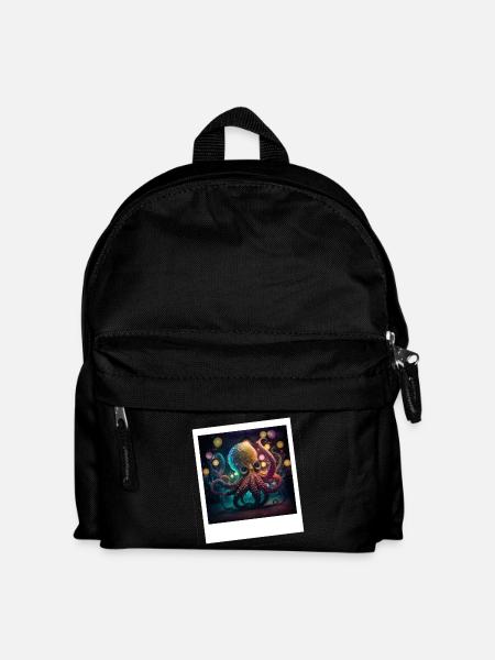 Octopus Octopus Neon dancing in the night - Kids' Backpack - black