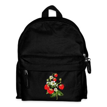 filigree strawberries plant with strawberries blossom - Kids' Backpack - black - Front