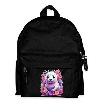Süßer Seehund - Kinder Rucksack - Schwarz - Vorne