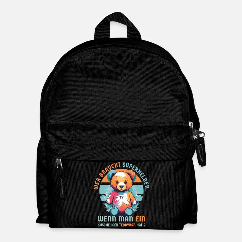 Kuscheliger Teddybär - Kinder Rucksack - Schwarz
