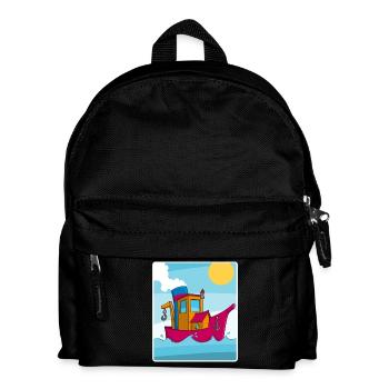 Image colorée d’un remorqueur amusant - Sac à dos Enfant - noir - Devant