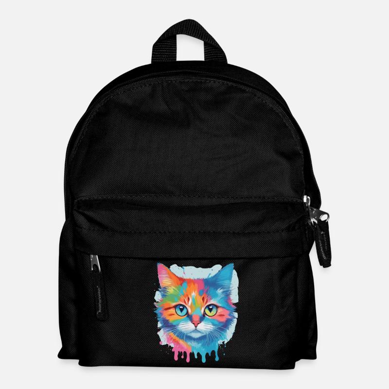Niedliche Katze - Kinder Rucksack - Schwarz