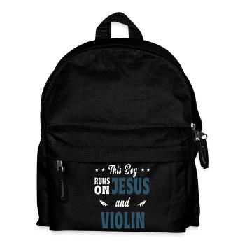 Dieser Junge lebt von Jesus und Violinen - Kinder Rucksack - Schwarz - Vorne