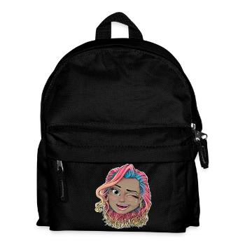 Vibrant Winking Illustration - Kids' Backpack - black - Front