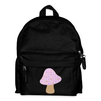 Mushroom Brown Dots Dots Pastel Woodland Nursery - Kids' Backpack - black - Front